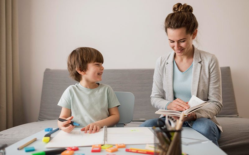 Child in speech therapy session