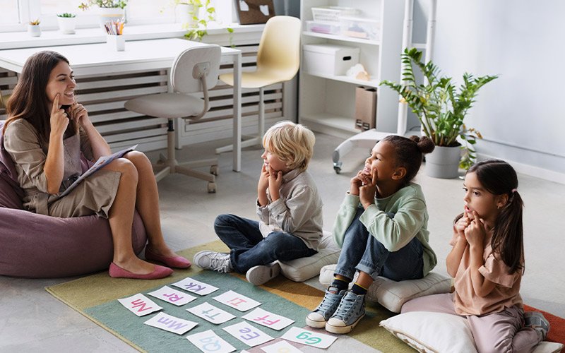 ABA therapy session focusing on communication development